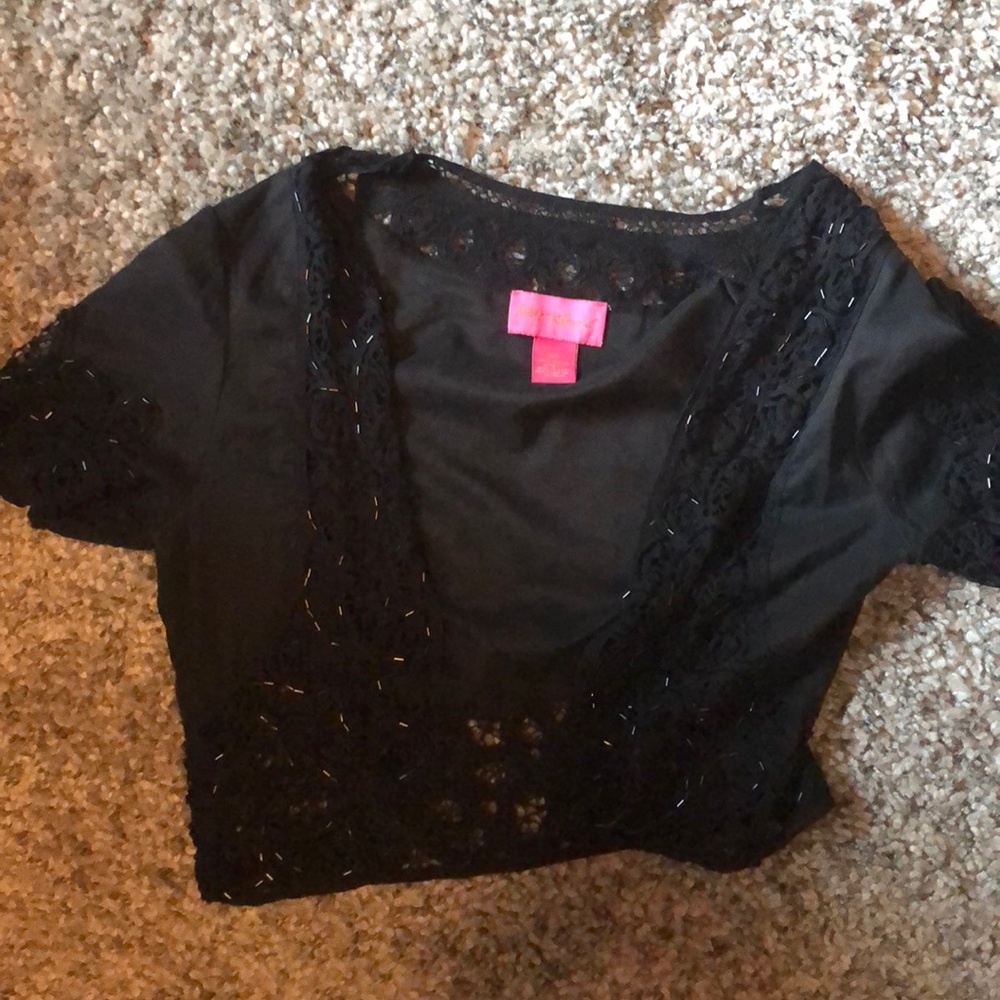 Betsey Johnson Sequin black shawl